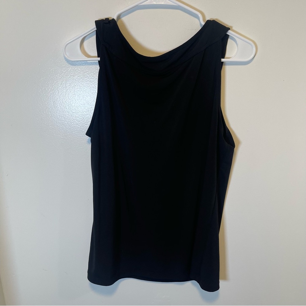 Anne Klein Black Sleeveless Top with Chain Detail‎ women’s size large - Picture 2 of 3